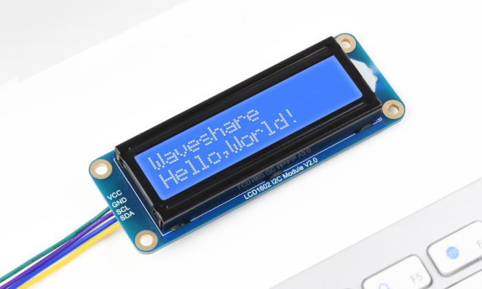 LCD 2x16 tecken vit/blå 3.3/5V - I2C @ electrokit (7 av 9)