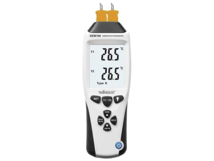 Labbtermometer 2-kanaler -200 till 1370°C @ electrokit (1 av 4)
