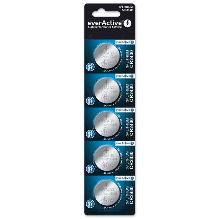CR2430 litium batteri 3V everActive 5-pack @ electrokit (1 av 1)