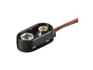Batterikontakt 9V 6F22 robust med skyddskrage @ electrokit