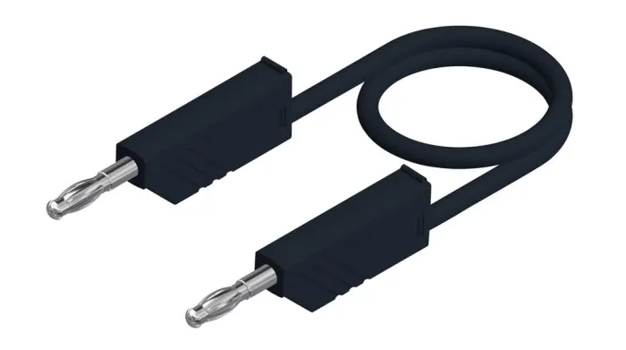 Testsladd 4mm bananplugg 2m 1mm² svart @ electrokit (1 av 2)
