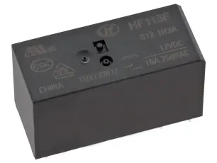 Relä HF115F 1-pol slutande 12V 16A @ electrokit