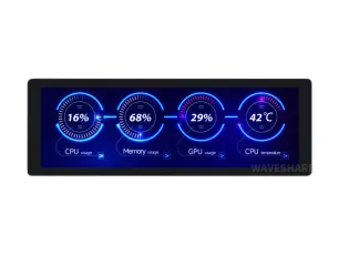 Monitor 7.9" IPS 400x1280px med touch och HDMI @ electrokit