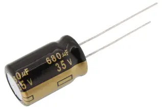Electrolytic capacitor 680uF 35V 105C &oslash;12.5x20mm 5000h @ electrokit