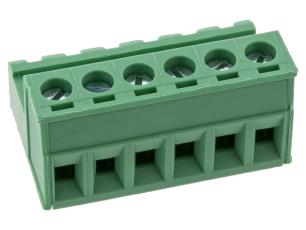 Screw terminal pluggable 5.08mm 6-pole male @ electrokit