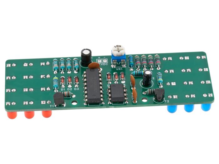 Polis-blinker röd/blå 24 LEDs - Byggsats @ electrokit (2 av 3)