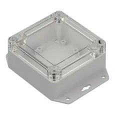 Apparatl&aring;da 90x90x45mm transp lock ABS IP65 @ electrokit
