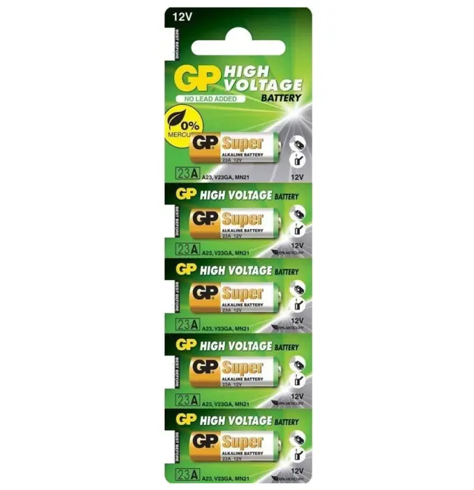 GP 23A LR23 alkaliskt batteri 12V 5-pack @ electrokit (1 av 1)