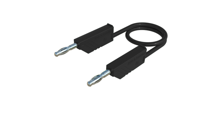Testsladd 4mm bananplugg 1m 1mm² svart @ electrokit (1 av 2)
