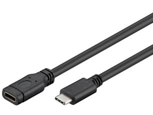 USB-C förlängning USB 3.2 Gen1 60W 1.0m @ electrokit