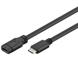 USB-C förlängning USB 3.2 Gen1 60W 1.0m @ electrokit