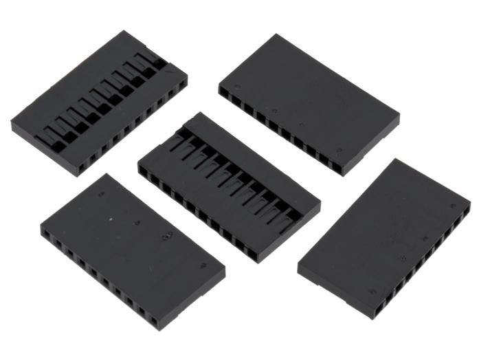 Contact housing 2.54mm 1x10-pin 5-pack @ electrokit (1 of 1)