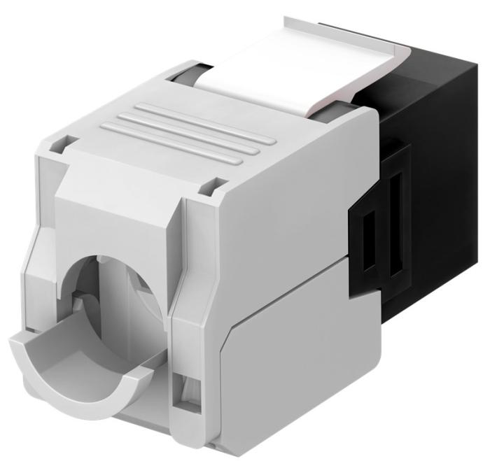 Keystone-modul Cat6A UTP tool-free svart @ electrokit (2 av 3)