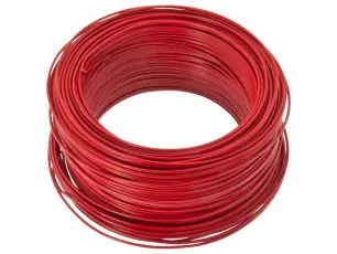 Hook-up wire 0.5mm² solid core - red @ electrokit