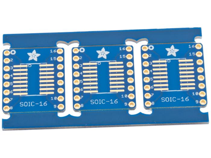 Adapterkort SO-16 / TSSOP-16 - DIP-16 - 3-pack @ electrokit (1 av 2)