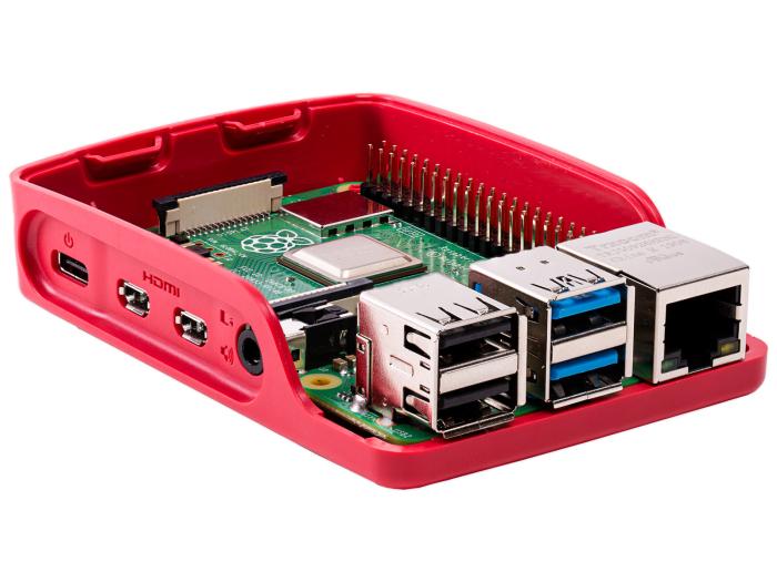 Raspberry Pi 4 inbyggnadslåda röd/vit @ electrokit (3 av 4)