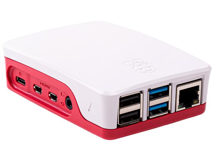 Raspberry Pi 4 inbyggnadslåda röd/vit @ electrokit (1 av 4)
