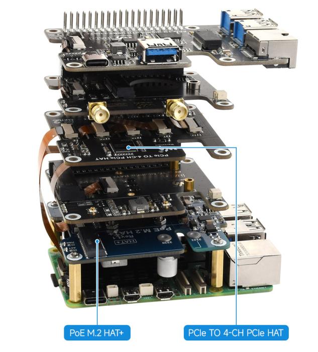 4x PCIe expansion för Raspberry Pi 5 @ electrokit (7 av 8)