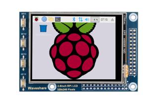 2.8" TFT 320x240px HAT with touch @ electrokit