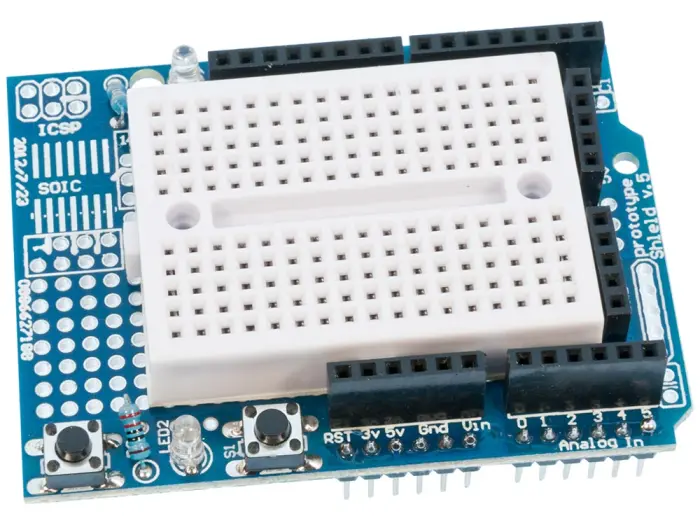 Prototypkort för Arduino UNO R3/R4 med kopplingsdäck @ electrokit (1 av 3)