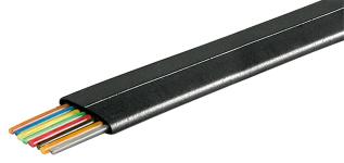 8 ledare flat modularkabel för signal- och tele svart @ electrokit