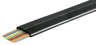 8 ledare flat modularkabel för signal- och tele svart @ electrokit