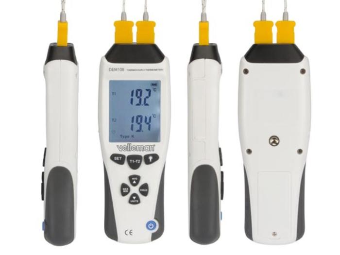 Labbtermometer 2-kanaler -200 till 1370°C @ electrokit (3 av 4)
