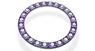 Addressable RGB LED ring with 24 LEDs &oslash;67mm - WS2812B @ electrokit