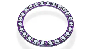 Adresserbar RGB LED-ring med 24 LED &oslash;67mm - WS2812B @ electrokit