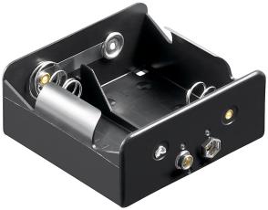 Batterihållare 2x D kontakt (6F22) @ electrokit