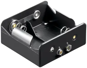 Batterihållare 2x D kontakt (6F22) @ electrokit
