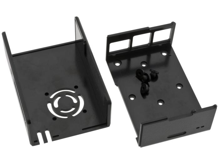 Inbyggnadslåda för Raspberry Pi 4 + PoE HAT - svart @ electrokit (3 av 3)