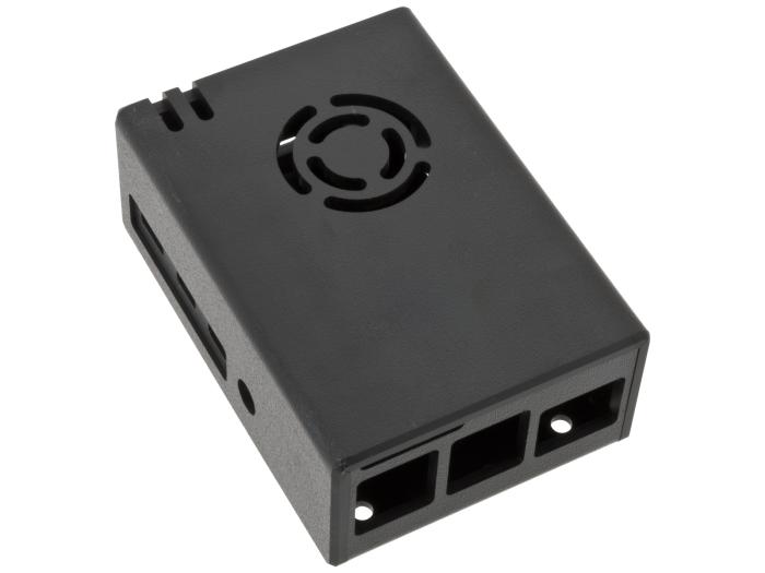 Inbyggnadslåda för Raspberry Pi 4 + PoE HAT - svart @ electrokit (1 av 3)