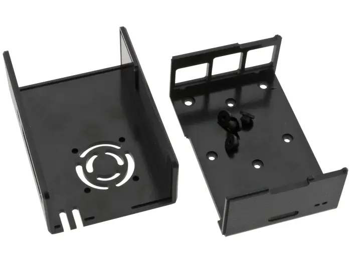 Inbyggnadslåda för Raspberry Pi 4 + PoE HAT - svart @ electrokit (3 av 3)
