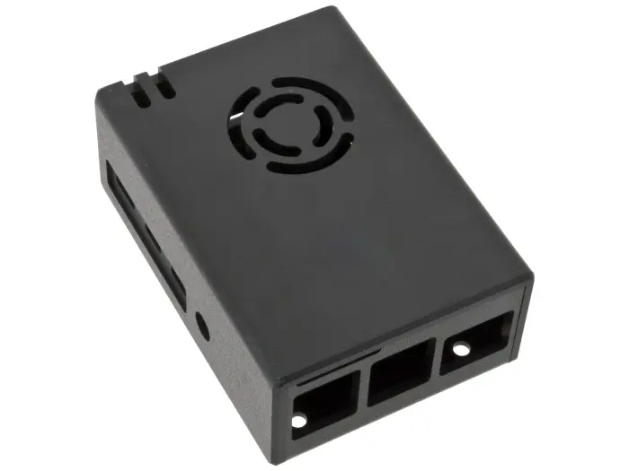 Inbyggnadslåda för Raspberry Pi 4 + PoE HAT - svart @ electrokit (1 av 3)