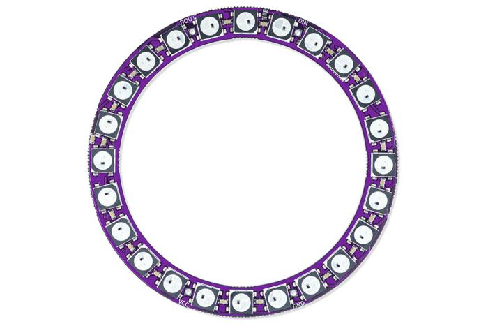 Addressable RGB LED ring with 24 LEDs ø67mm - WS2812B @ electrokit (2 of 3)