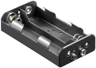 Battery holder 4x C push on (6F22) @ electrokit