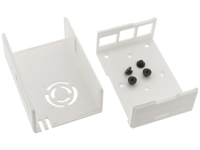 Inbyggnadslåda för Raspberry Pi 4 + PoE HAT - vit @ electrokit (3 av 3)