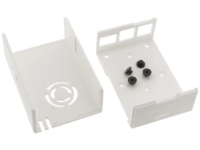 Inbyggnadslåda för Raspberry Pi 4 + PoE HAT - vit @ electrokit (3 av 3)