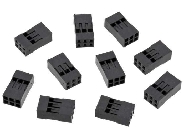 Kontakthus 2.54mm 2x3-pol 10-pack @ electrokit (1 av 1)