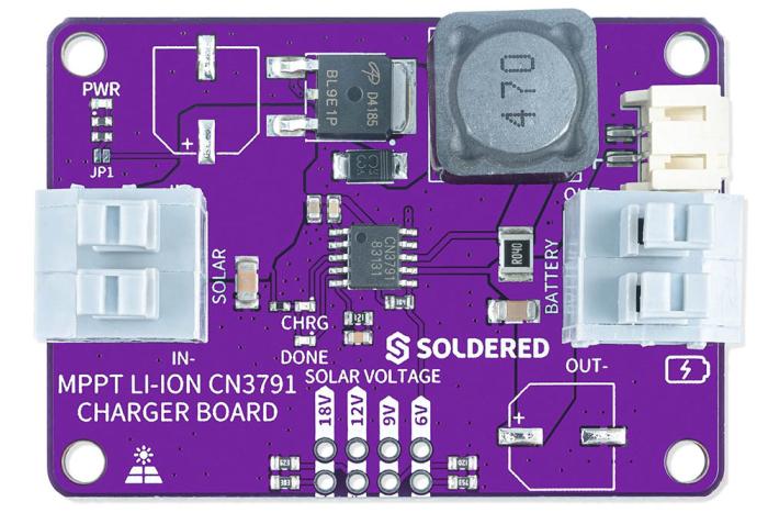 Solcellsladdare MPPT för Li-Ion/LiPo-batteri CN3791 @ electrokit (2 av 3)