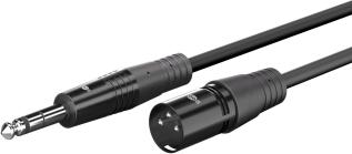 Balanserad kabel XLR hane till 6.3mm TRS hane 1.5m @ electrokit