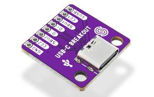 Breakout board USB-C female 8-pins 3A @ electrokit