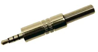 3.5mm hane 4-pol metall @ electrokit