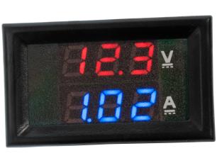 Panel instrument 0-100VDC 0-10A @ electrokit