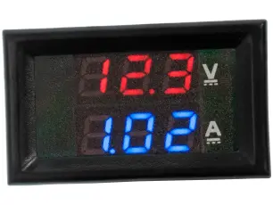 Panelinstrument 0-100VDC 0-10A LED @ electrokit