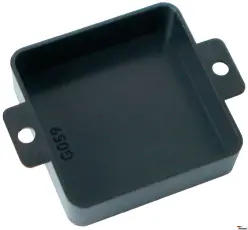 Apparatlåda 40x40x12mm för ingjutning svart @ electrokit
