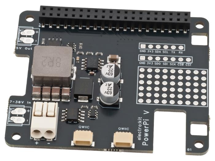 Power Supply HAT för Raspberry Pi 5 - 6-36V 5A @ electrokit (1 av 7)