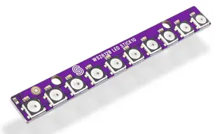Smart RGB LED stick 10 RGB LEDs 80mm WS2812B @ electrokit