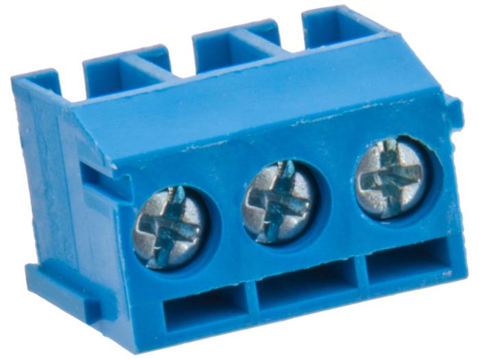 Screw terminal 3.5mm 3-pole blue 300VAC 15A @ electrokit (2 of 3)
